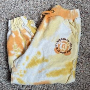 Disney Kids Tie-Dye Sweatpants - Yellow and White Size 4